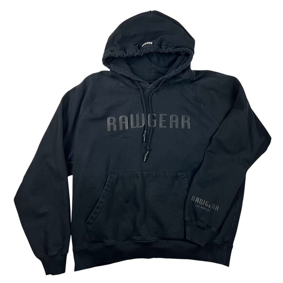 Rawgear Pull-over Hoodie Sweatshirt Jacket  Men's XL  Black Spell Out Logo - Picture 1 of 7